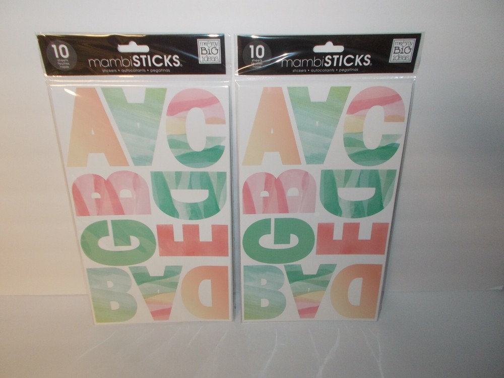 Me & My Big Ideas Mambi Sticks Alphabet Stickers 2 New Packs 10 Sheets Each
