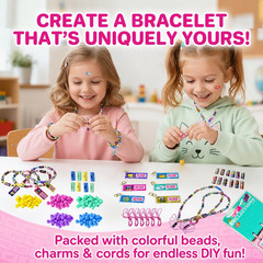 Sticky Roll Bracelet Kit with 320 Mini Stickers, Beads, Charms & Drops