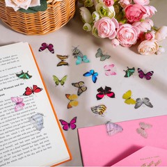 240 Pcs Butterfly Stickers,Floral Butterfly Pet Transparent Decorative Stickers