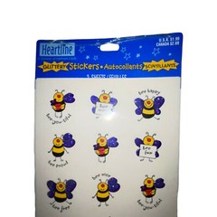 NWT Hallmark Heartline Bee Stickers Glittery Purple Vintage Y2K Made in USA