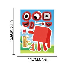 24Pcs Number Blocks Make-a-face Stickers for Kids Teens, Mixed & Matched with…
