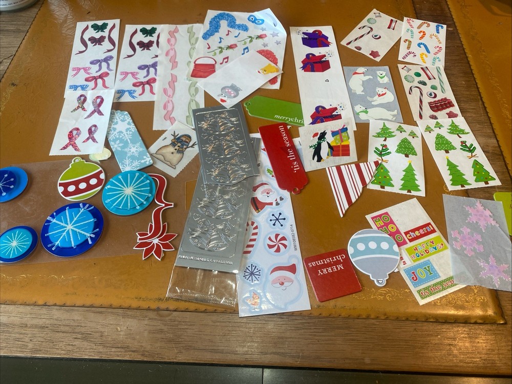 mrs grossman stickers lot christmas Opalescent Snowflakes Polar Bears Candy Cane