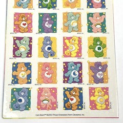 NEW 2004 Stickety Doo Da CARE BEAR American Greetings Stickers 2 Sheets