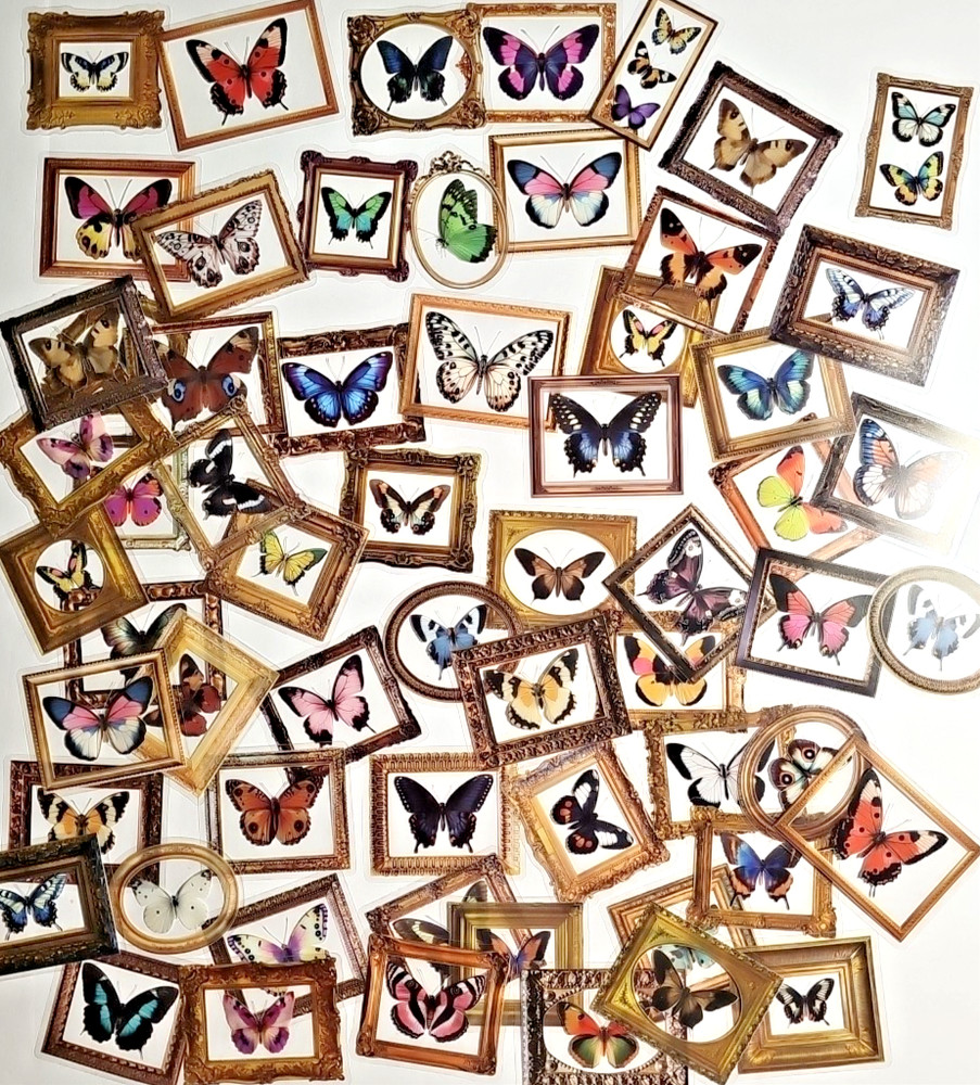 52 Unique Vintage Butterfly Photo Frame Stickers @ 2″x2.5″