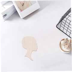 12Pcs African Woman Face Wooden Cutouts with Lashes for DIY Painting and Craft P