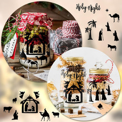 30 Sheet Nativity Scene Stickers Christmas Religious Jesus Mason Jar Decals Holy