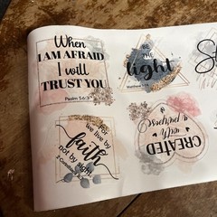 Multi-design Big Bible Verse Sticker Sheets Lot of 2 | 35” Long Sheets