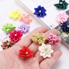 PATIKIL 1.2 Inch Small Ribbon Flowers, 100 Pcs Satin Ribbon Flowers Mini Fabr…