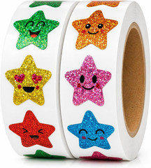 1000 Smiley Face Reward Stickers – 1 Inch round Multicolor Classroom Labels