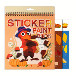 1PCS Sticker by Number Book for Kids Ages 4-8, Fun Craft Activity, Educational B