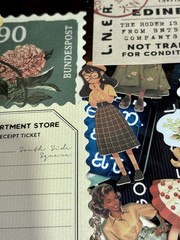 Handmade scrapbooking mixed lot vintage travel flower ticket paper ephemera