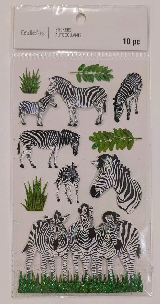 Zebras Safari Zoo Animals Scrapbooking Stickers by Recollections