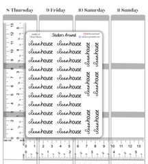Clean House Duo Font Script Planner Sticker, Handwriting, Chores Stickers