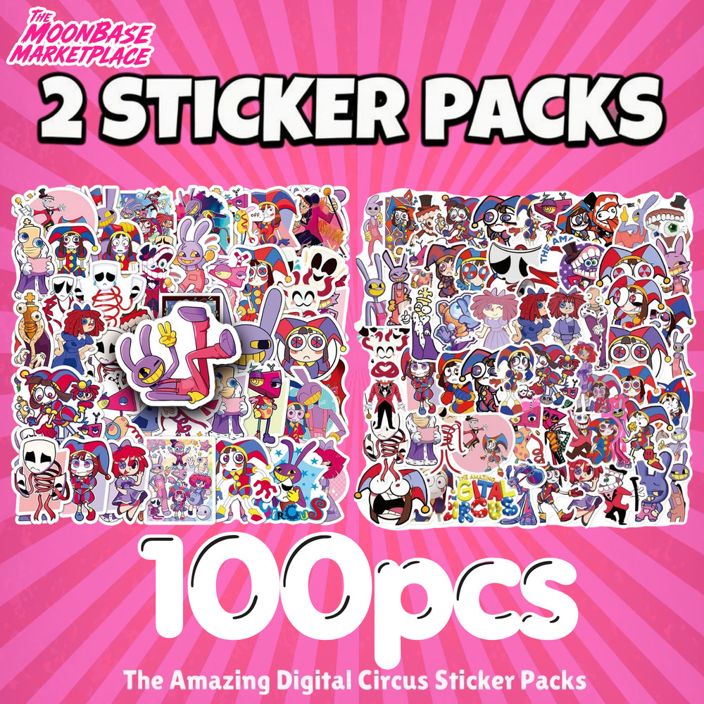 TADC 100pc Sticker Pack – Classic + Jax Gangle Mix | The Amazing Digital Circus