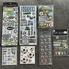 Lot Of Soccer Stickers for Scrapbooking & Paper Crafts – NEW-Variety of Brands