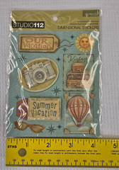 K & Co Studio 112 Vacation Stickers Embossed Scrapbooking Card Making