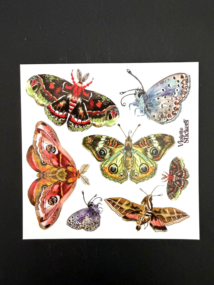 Violette Stickers Night Moths Crafts Planner Supply Scrapbook