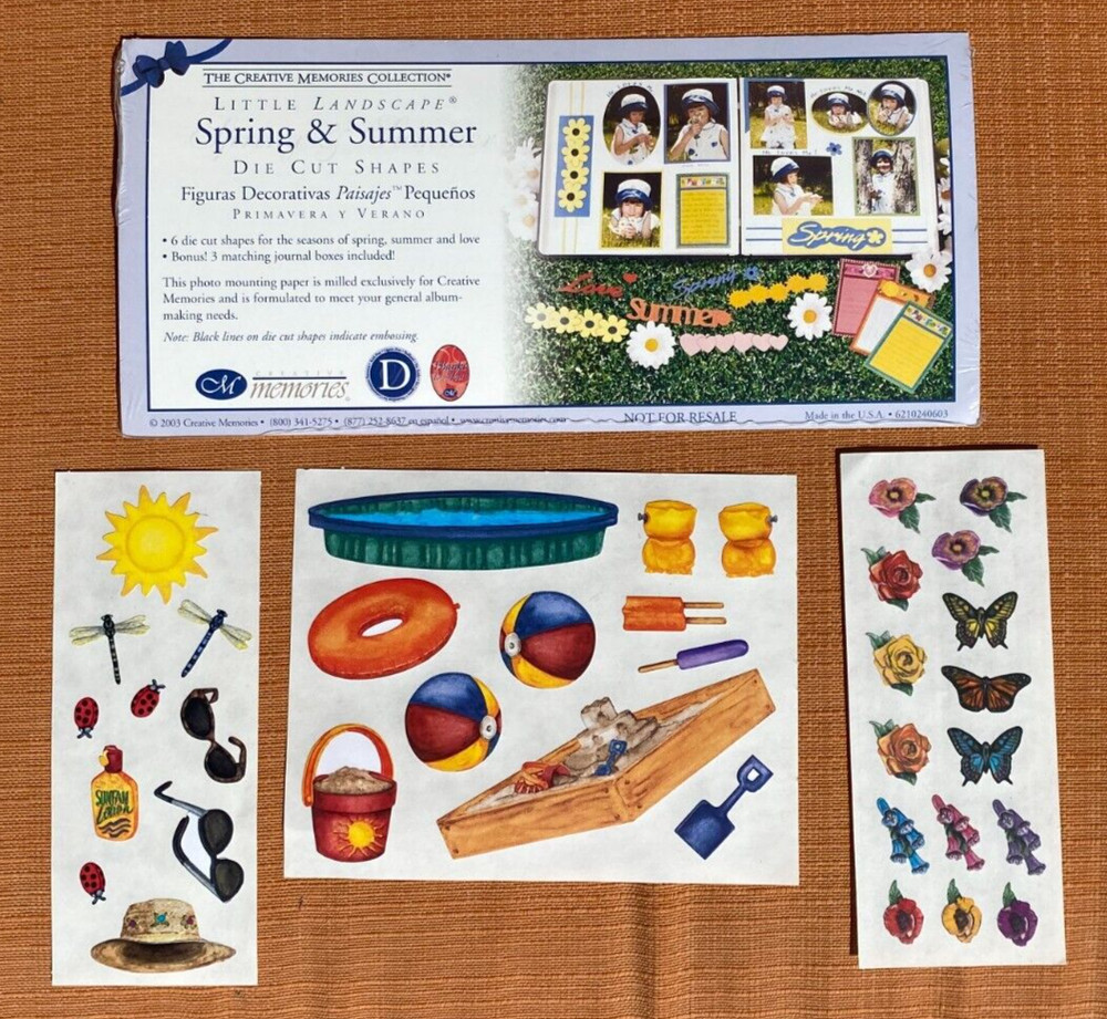 Creative Memories Little Landscapes Spring & Summer Die Cut Shapes + 3 Stickers