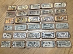 Handmade Faux Tickets Scrapbooking Embellishments Grungy Ephemera