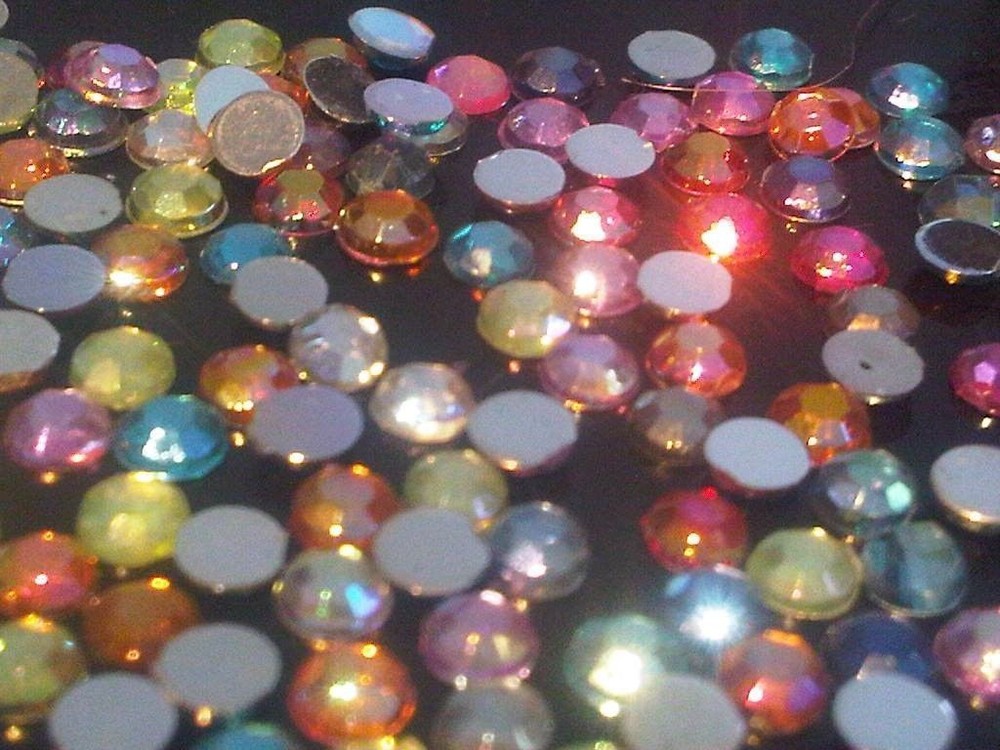 CraftbuddyUS 1000pcs 3mm AB Multi Colored Flatback Crystal Rhinestone Gems, DIY