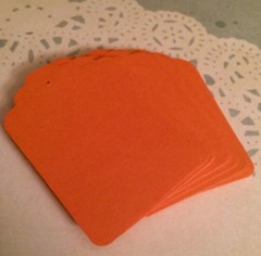 25 Hand Punched Orange Gift Tags, Scrapbook, Crafts, Etc.