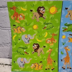 Mattel Cartoon Animal Scrapbooking Stickers Farm Jungle Marine Life Lot 4 Sheets