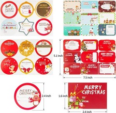 144-Pack Xmas Stickers with 36 Jumbo Designs – Versatile Labels for Every Gift