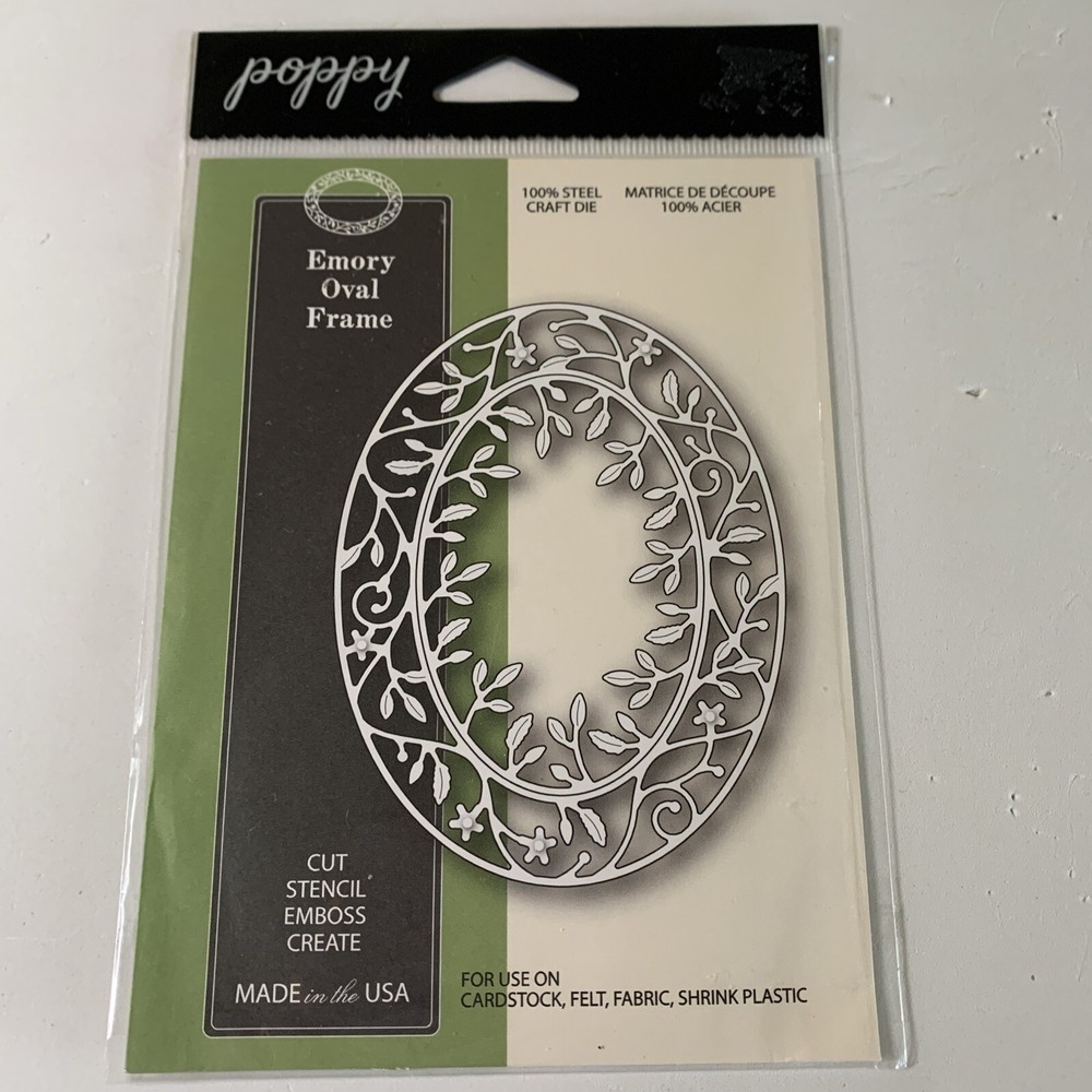 Poppy Stamps Die Cut EMORY OVAL FRAME Papercraft Emboss Craft