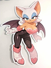 Rouge the Bat sticker, anime girl laminated glossy vinyl waterproof Sonic