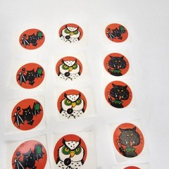Vintage Eureka Halloween Scratch & Sniff Stickers Bat Cat Owl Loose Mixed Lot