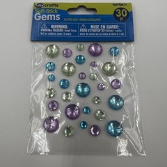 10 Packs Of 30 Tiny Crafts Self Stick Gems 10 packs multicolor 300 Gems Stickers