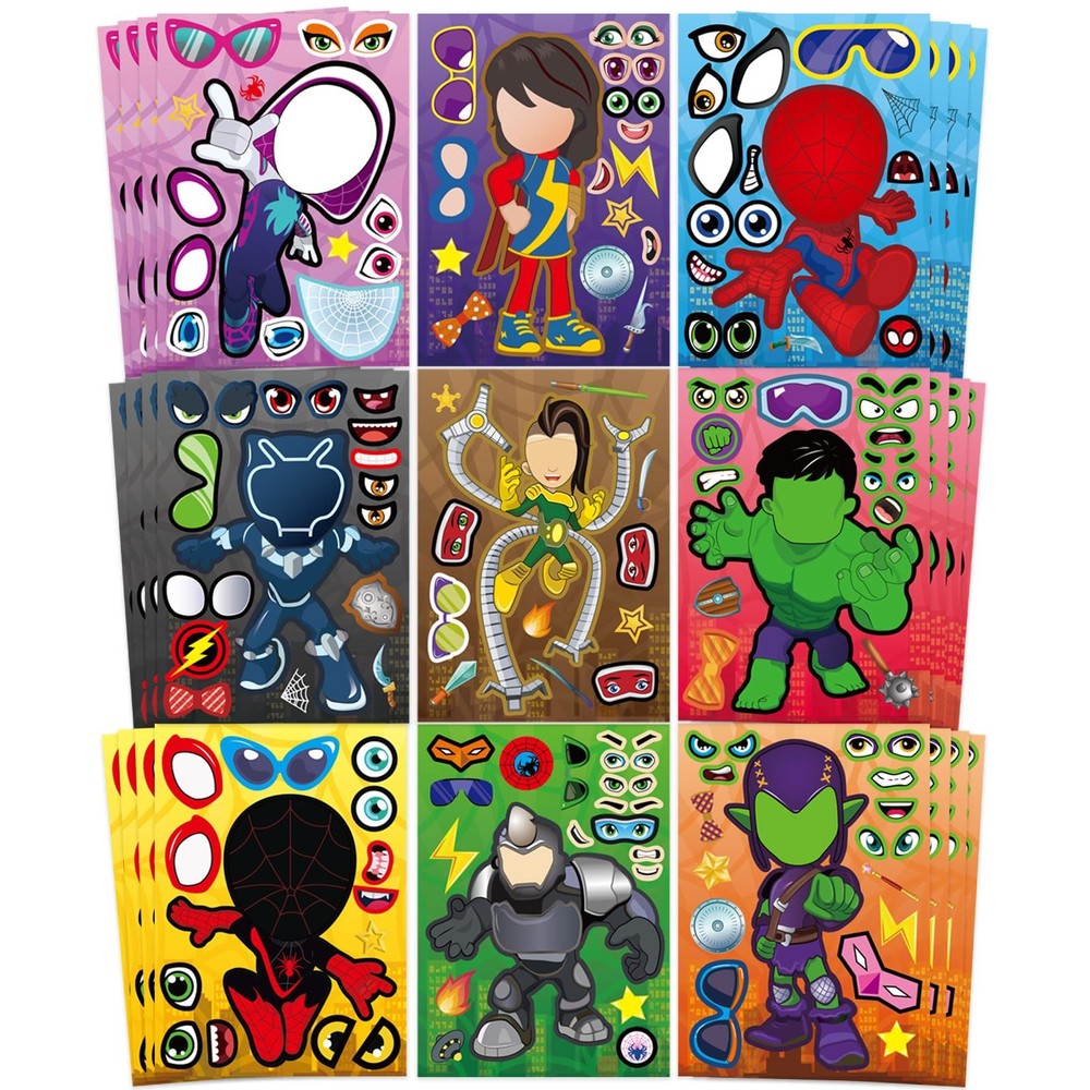 Cute Superhero Stickers for Teen, 36 Sheets, Make Your Own Movie Theme, Make …