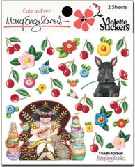 Mary Engelbreit Stickers 2 Sheets Whimsical Mary’s Cherries Girl Chair Bowls