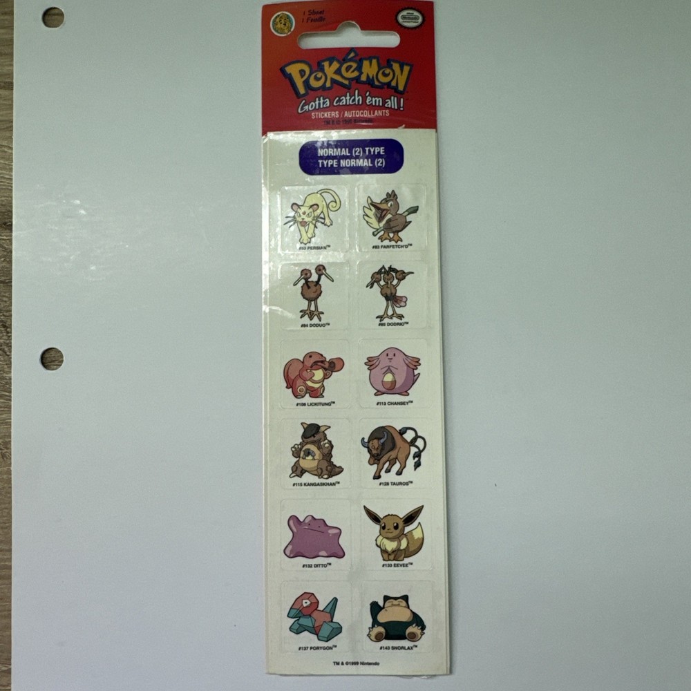 POKEMON – NORMAL TYPE (1) Kromekote Sandylion Stickers – 1 strip