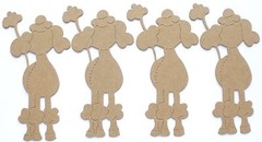 {4} *POODLE* Dog Bare Unfinished Chipboard Die Cuts – 2 1/2″ x 4 3/4″