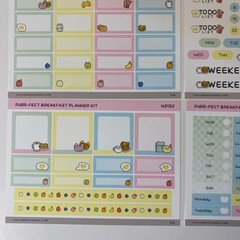 Hubman & Chubgirl Purr-Fect Breakfast Planner Kit Stickers