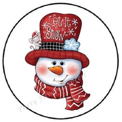 LET IT SNOW SNOWMAN CHRISTMAS ENVELOPE SEALS LABELS STICKERS PARTY FAVORS