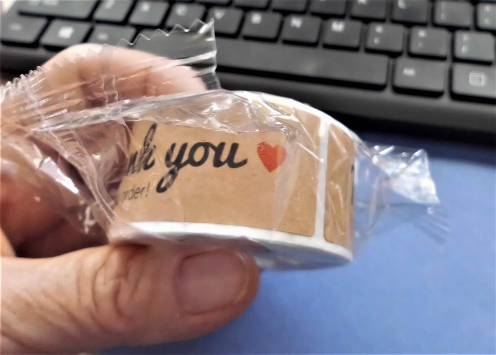 120 THANK YOU FOR YOUR PURCHASE STICKERS WITH HEART 1″W x 2″L *SALE*