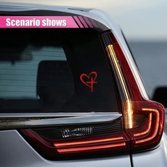 Stylish Love Heart Cross Sticker – 6.3×4.13» Vinyl Decal for Personalization