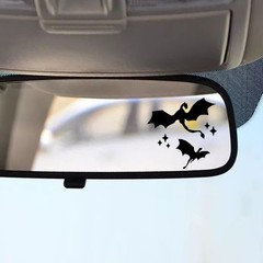 Set of 6 Tiny Dragons Rearview Vinyl Decal Celestial 1.78 inches, Black