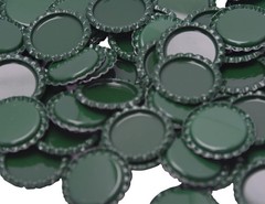 100 PCS Flattened Chrome Bottle Caps – Chrome Dark Green, 1 Inch Smooth DIY C…
