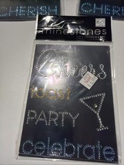 Lot Of 5 Self Adhesive Love Happy Cherish Cheers Toast Party Rhinestones