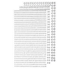 MECCANIXITY 1532Pcs 3 Sheets Rhinestone Stickers 3/4/5 mm Self Silver