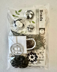 Black and White scrapbook planner journal junk paper art craft over 80 pcs lot