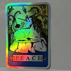 Unicorn Peace Foil Sticker Retro 90s Vending Machine Prism Vintage Reproduction