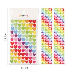 54 Sheets Colorful Heart Polka Dots Star Shape Stickers Rainbow Decorative Decal