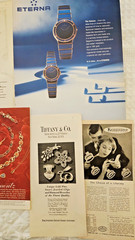 LOT 25pc Vtg JEWELRY WATCHES Ephemera Pack Print Ads Tiffany Cartier