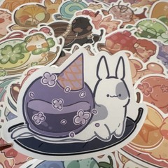 10 PIECES MYSTERY Sticker Lot Animal Snail Cartoon Colorful Food Dessert