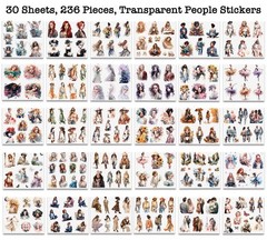 People Scrapbook Sticker Set (30 Sheets, 236 Assorted Pieces) – Journaling Sc…
