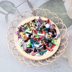 100 Mini Brads Multicolor Metal Paper Fasteners Craft Scrapbooking